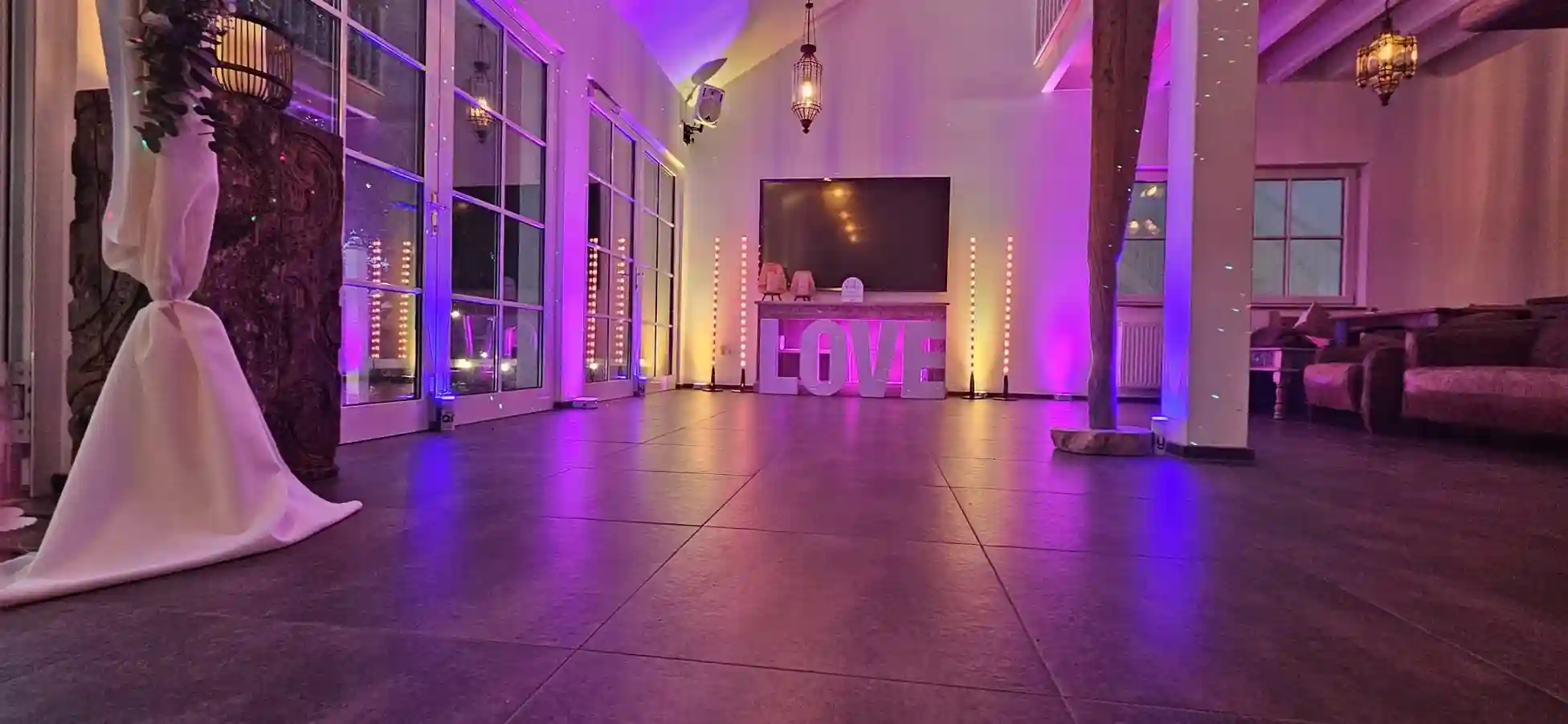 Beleuchtung für die Hochzeit im Seewirts Übersee