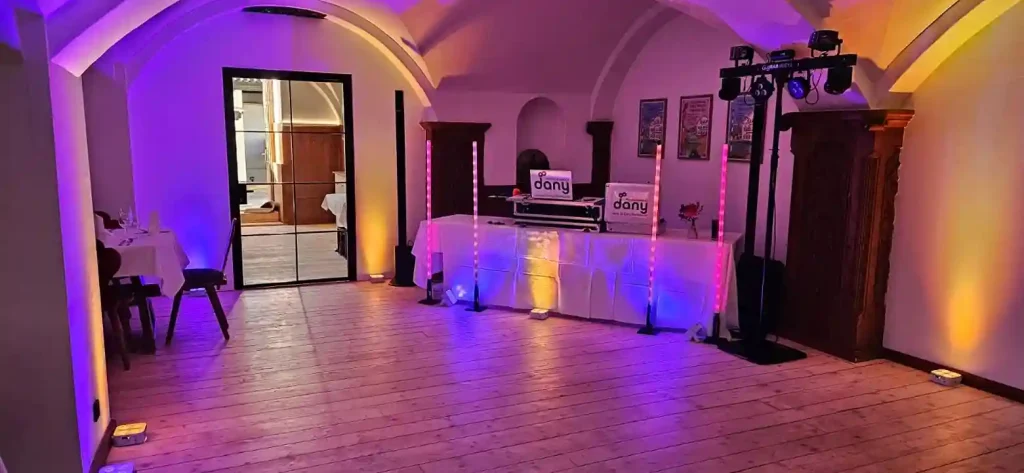 Der Gewölbesaal am Tegernsee mit Ambientebeleuchtung