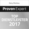 ProvenExpert Top Dienstleister 2017 Auszeichnung für DJ Dany